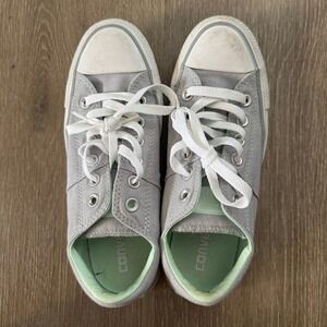 Converse All Star Madison Womens 7 Grey Mint Green Low Top Sneakers 558659F